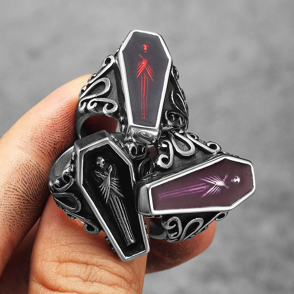 Stainless Steel Coffin Ring Stainless Steel Coffin Ring