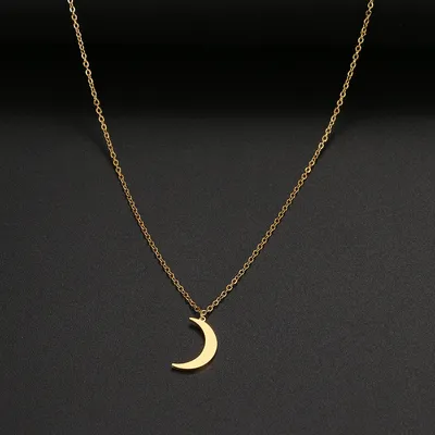 Stainless Steel Crescent Moon Pendant Necklace Stainless Steel Crescent Moon Pendant Necklace