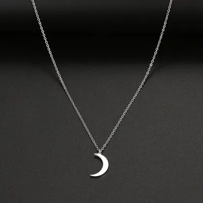 Stainless Steel Crescent Moon Pendant Necklace Stainless Steel Crescent Moon Pendant Necklace