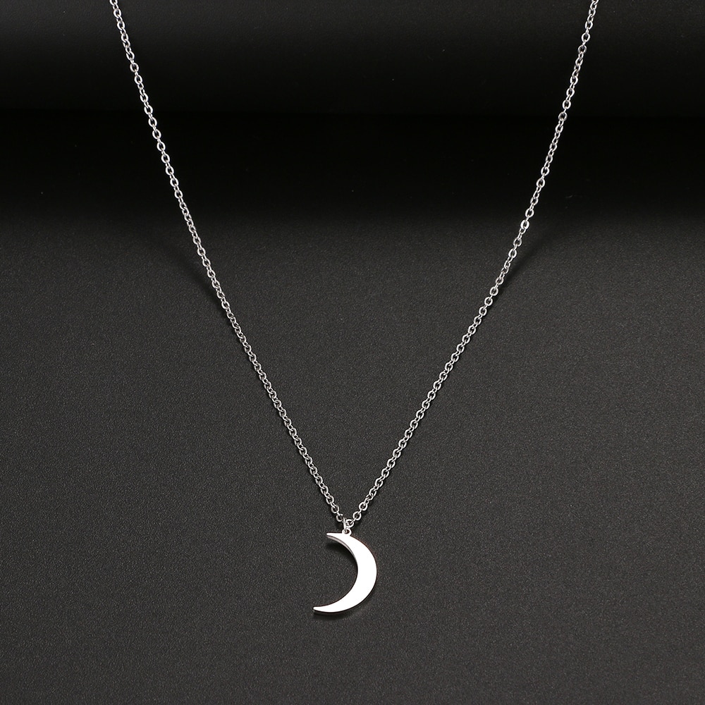 Stainless Steel Crescent Moon Pendant Necklace Stainless Steel Crescent Moon Pendant Necklace