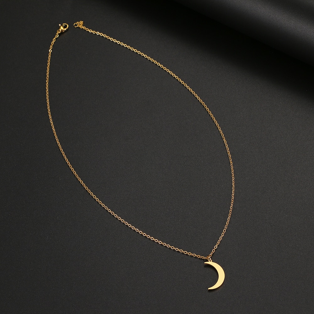 Stainless Steel Crescent Moon Pendant Necklace Stainless Steel Crescent Moon Pendant Necklace