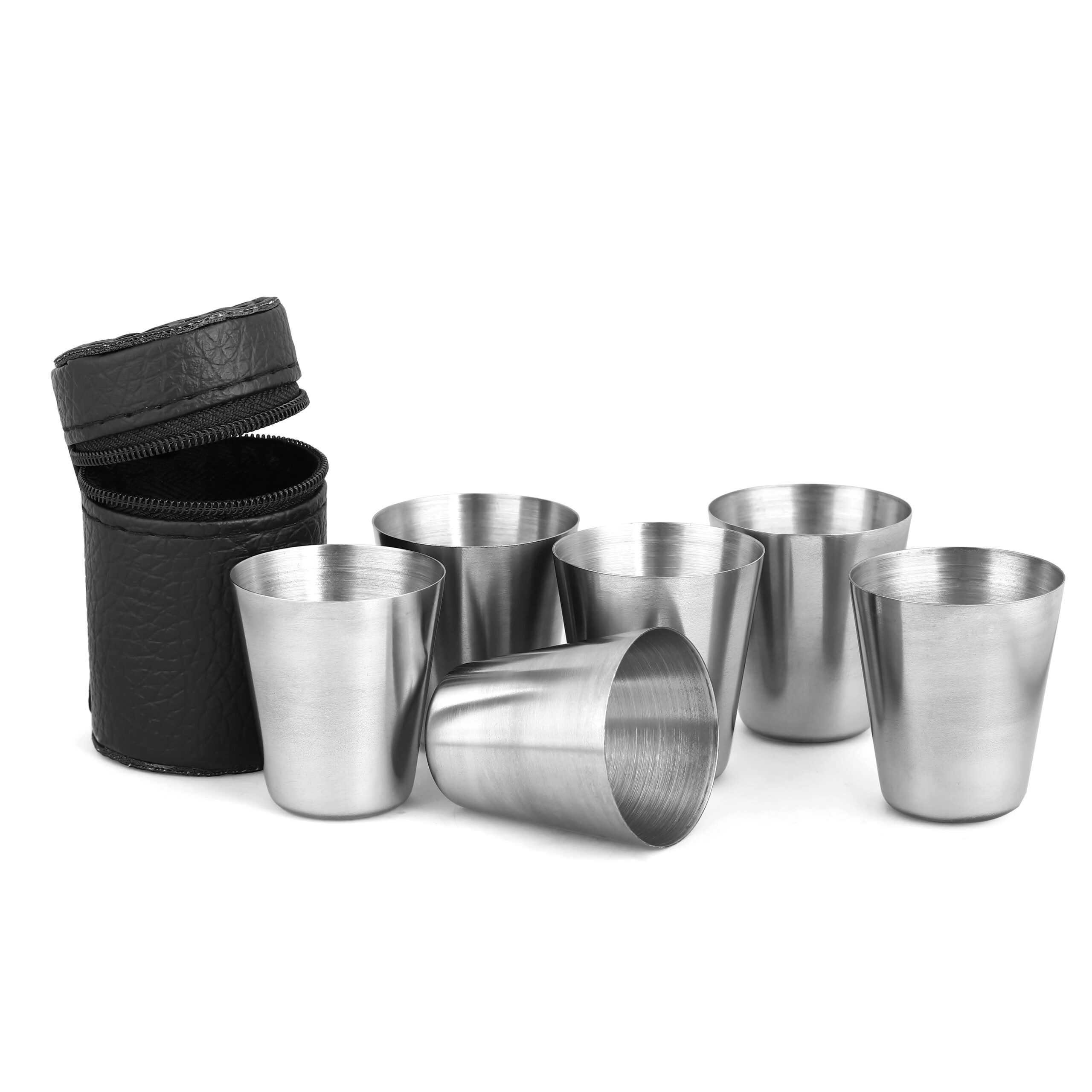 Stainless Steel Cups Set Outdoor Practical Travel Stainless Steel Cups Mini Set Glasses For Whisky Wine With Case Stainless Steel Cups Set Outdoor Practical Travel Stainless Steel Cups Mini Set Glasses For Whisky Wine With Case
