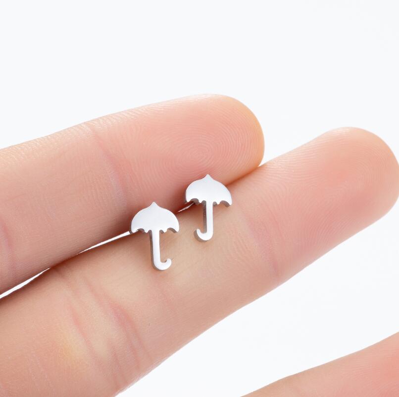 Stainless Steel Cute Umbrella Earrings
