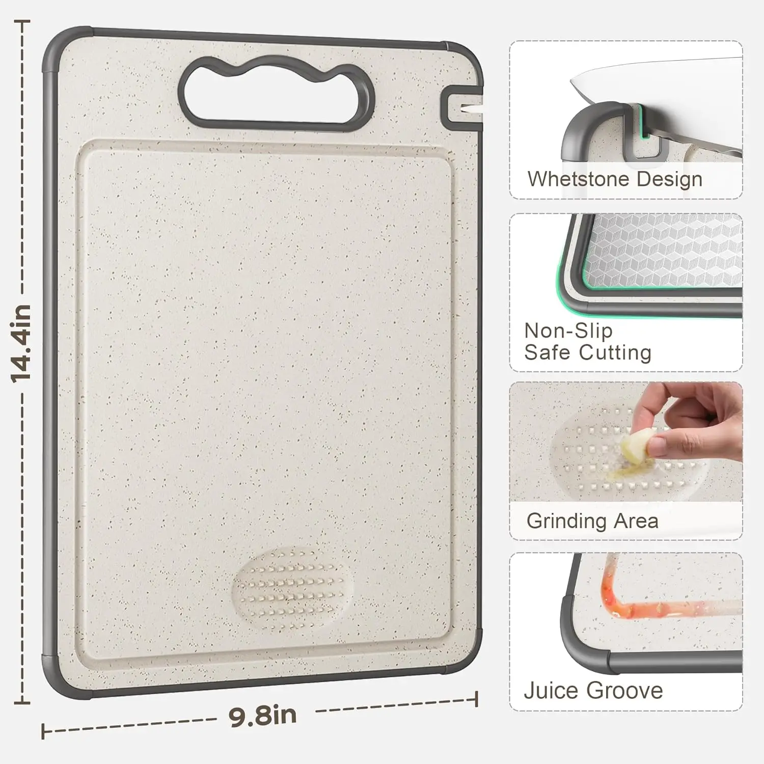 Stainless Steel Cutting Board Double Sided Chopping Board for Kitchen Scratch Resistant Anti-Slip Silicone Edges