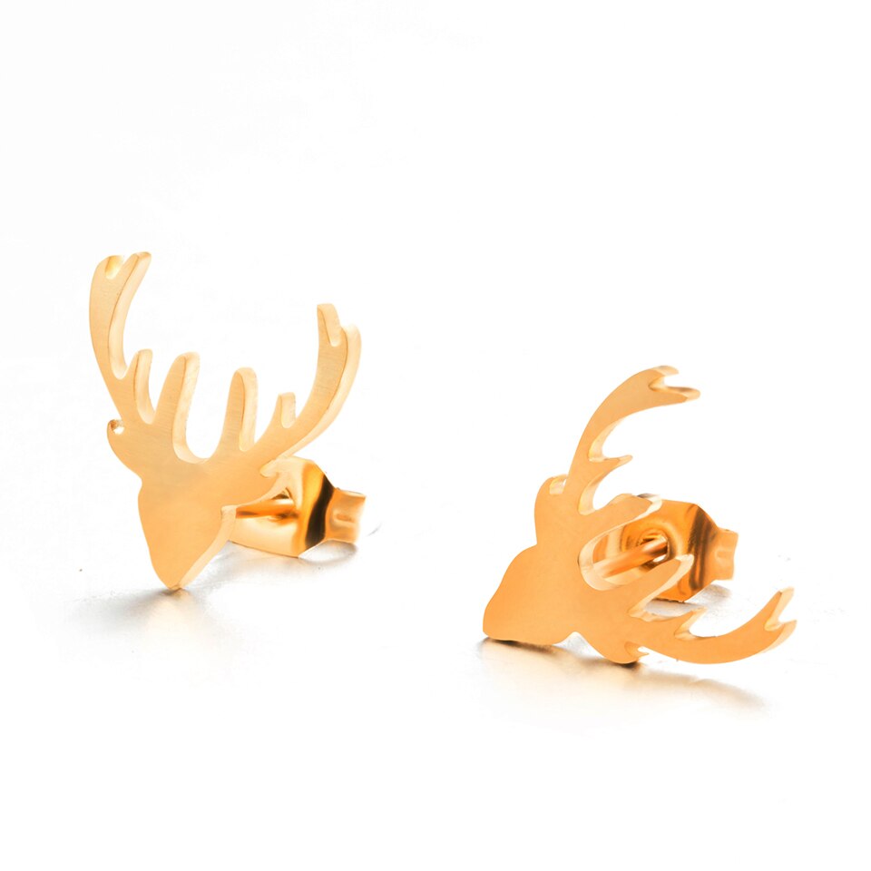 Stainless Steel Deer Earrings (1 Pair)