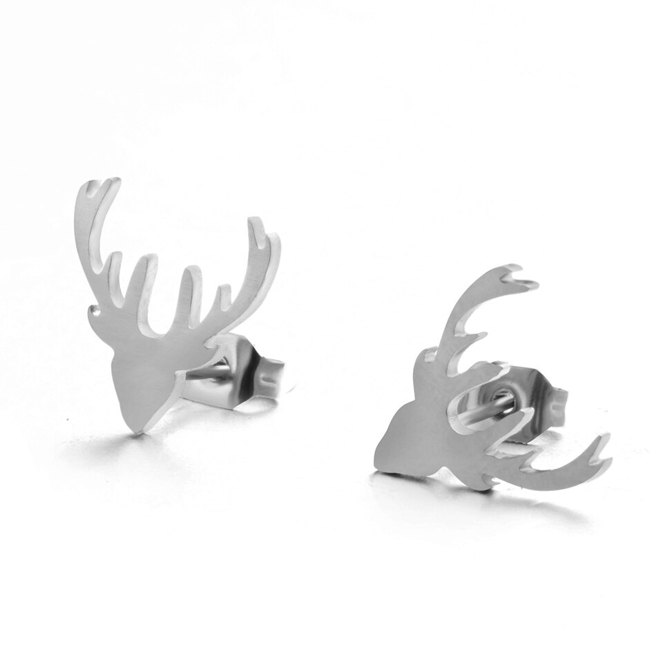 Stainless Steel Deer Earrings (1 Pair)