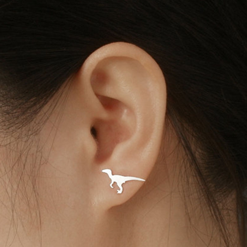 Stainless Steel Dinosaur Stud Earrings
