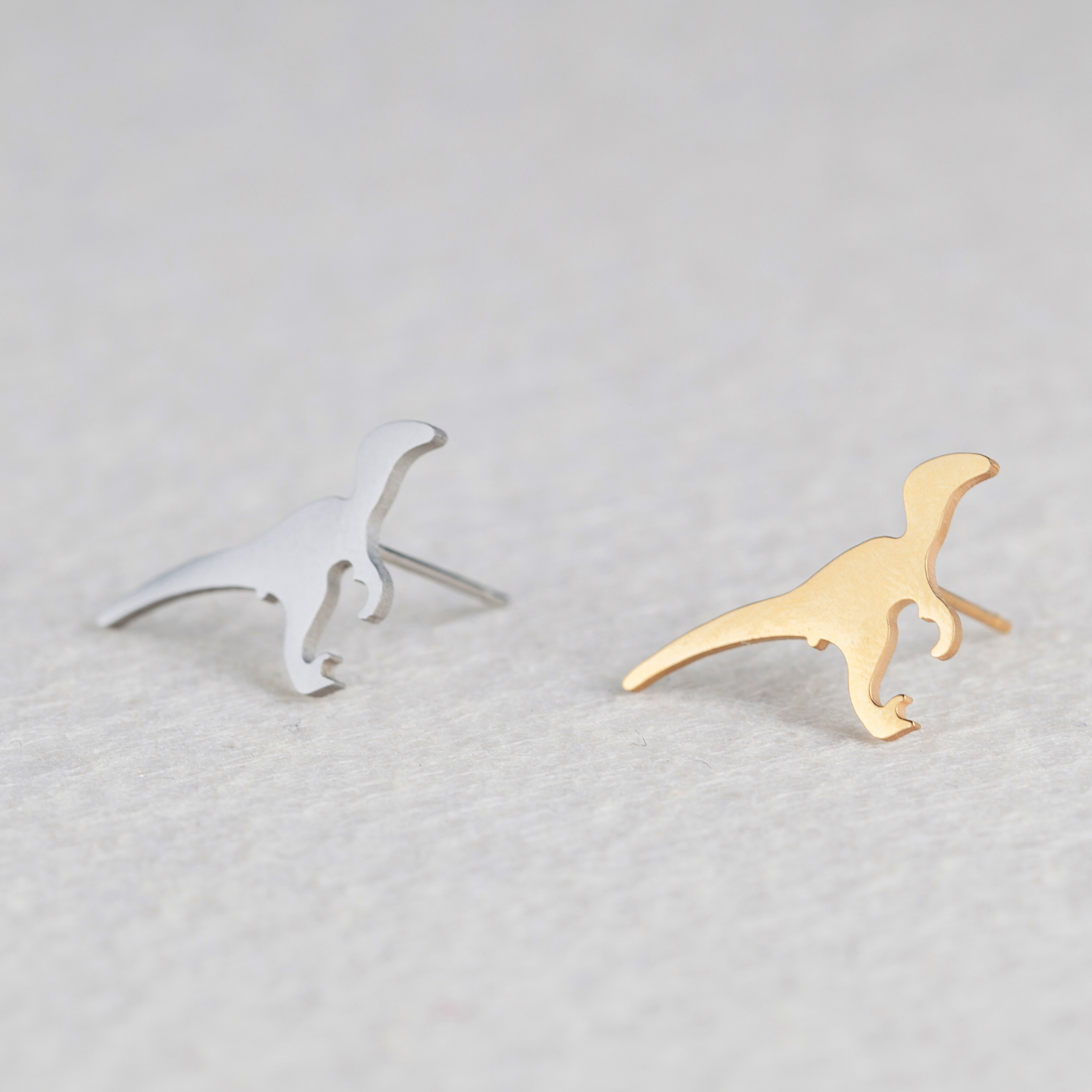 Stainless Steel Dinosaur Stud Earrings