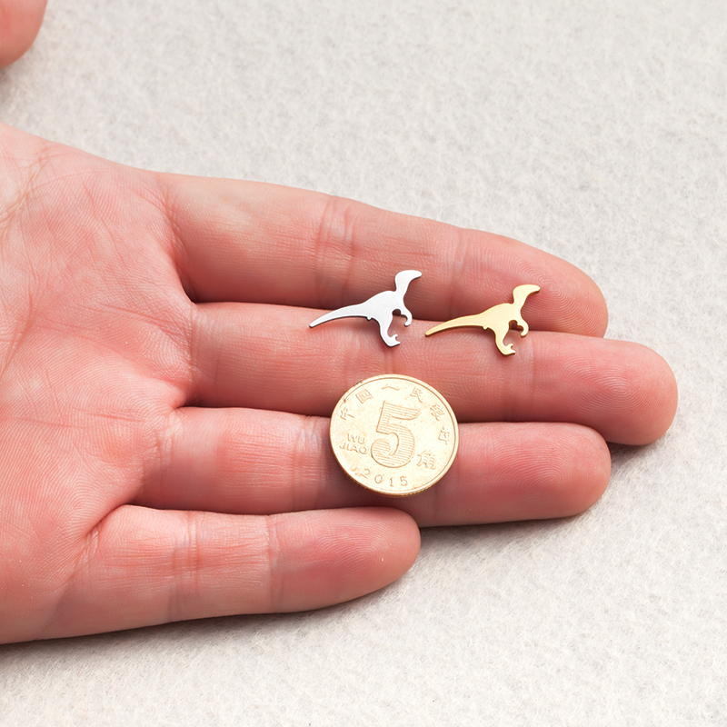 Stainless Steel Dinosaur Stud Earrings