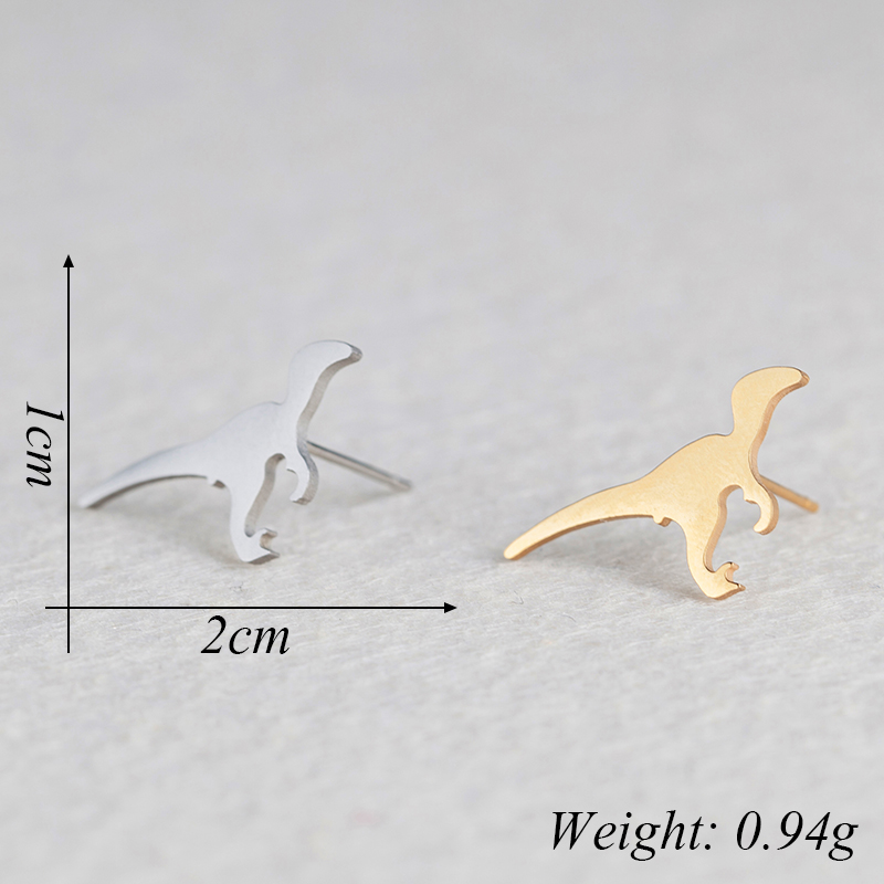 Stainless Steel Dinosaur Stud Earrings