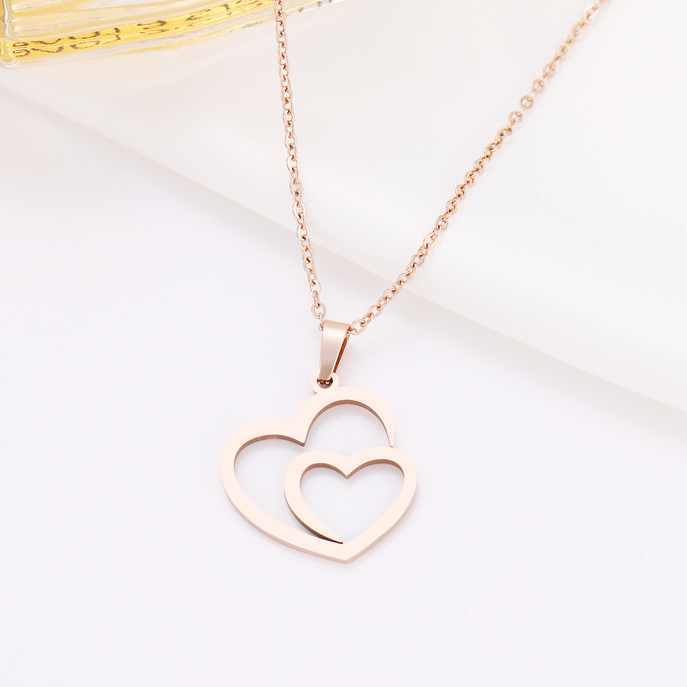 Stainless Steel Double Heart Necklace
