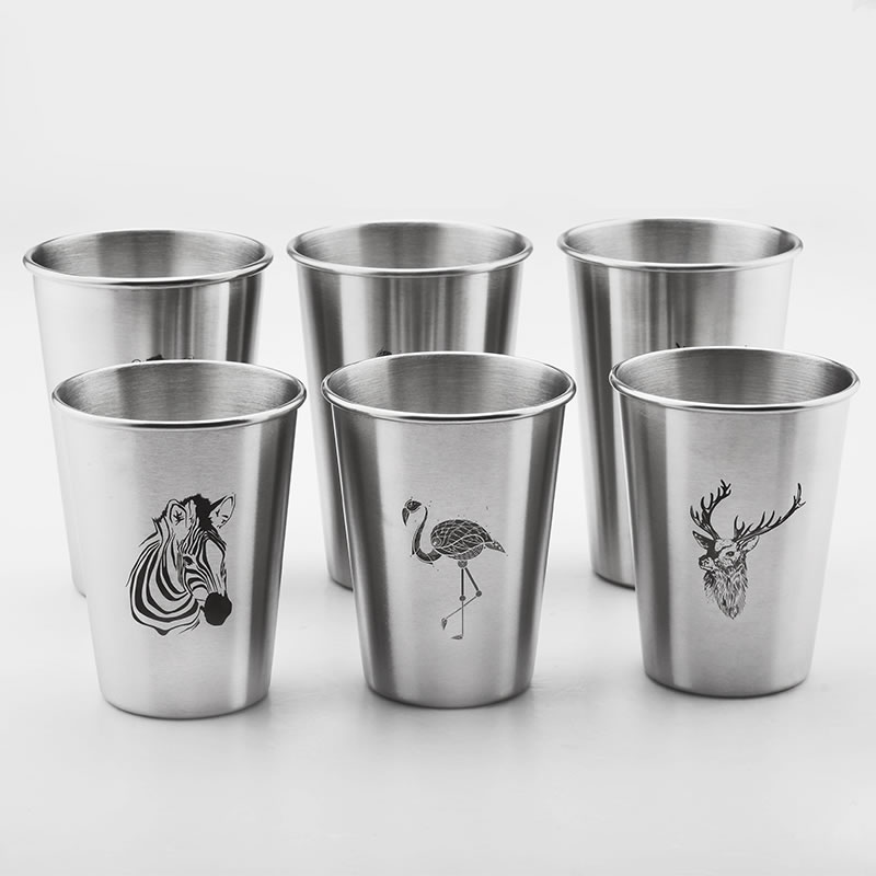 Stainless Steel Drinking Glass Cup with Straw Stainless Steel Drinking Glass Cup with Straw