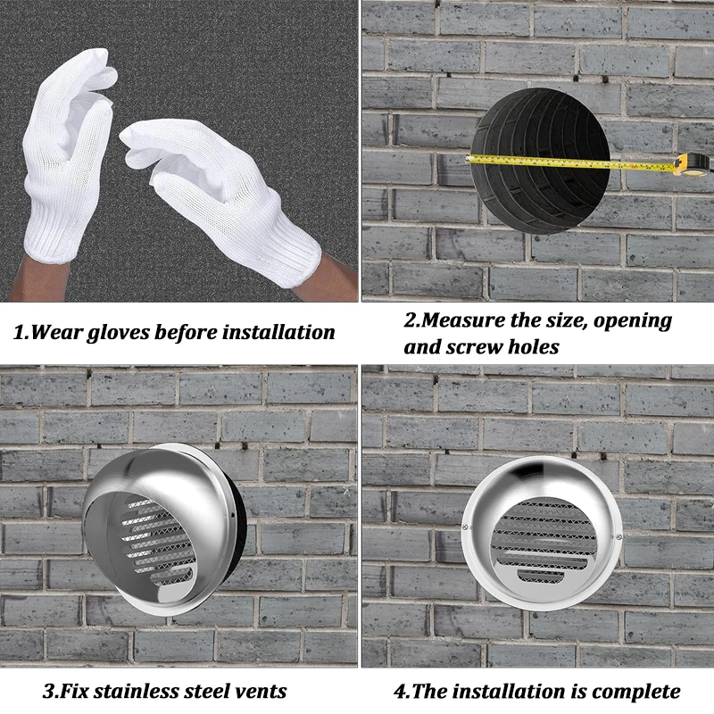 Stainless Steel Ducting Ventilation Exhaust Grille Cover for Wall Ceiling Anti-bird And Rat Prevent Air Vent Heating