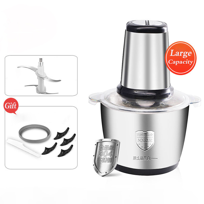 Stainless Steel Electric Meat Grinder Food Processor Chopper Kitchen Machines Vegetable Chopper Slicer Machine Stainless Steel Electric Meat Grinder Food Processor Chopper Kitchen Machines Vegetable Chopper Slicer Machine