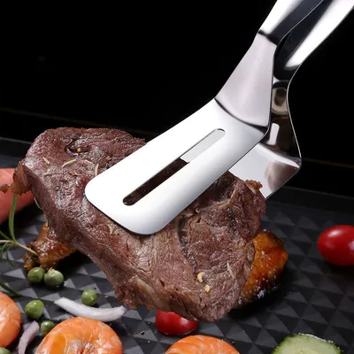 Stainless Steel Flipping and Frying Tongs Stainless Steel Flipping and Frying Tongs
