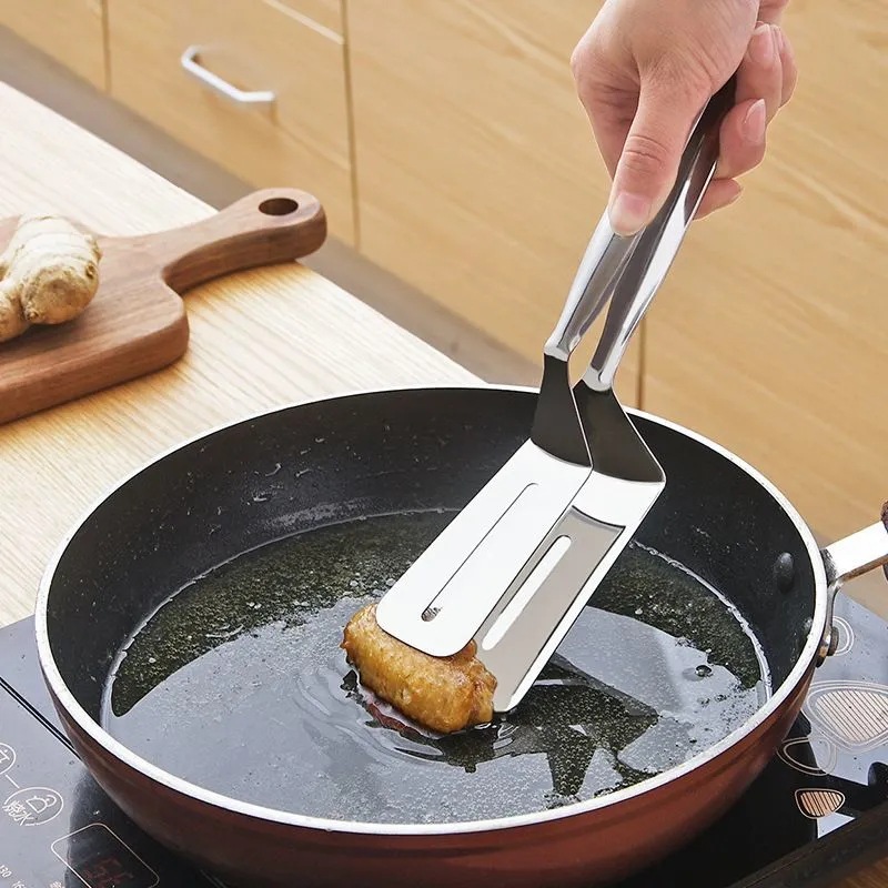 Stainless Steel Flipping and Frying Tongs Stainless Steel Flipping and Frying Tongs