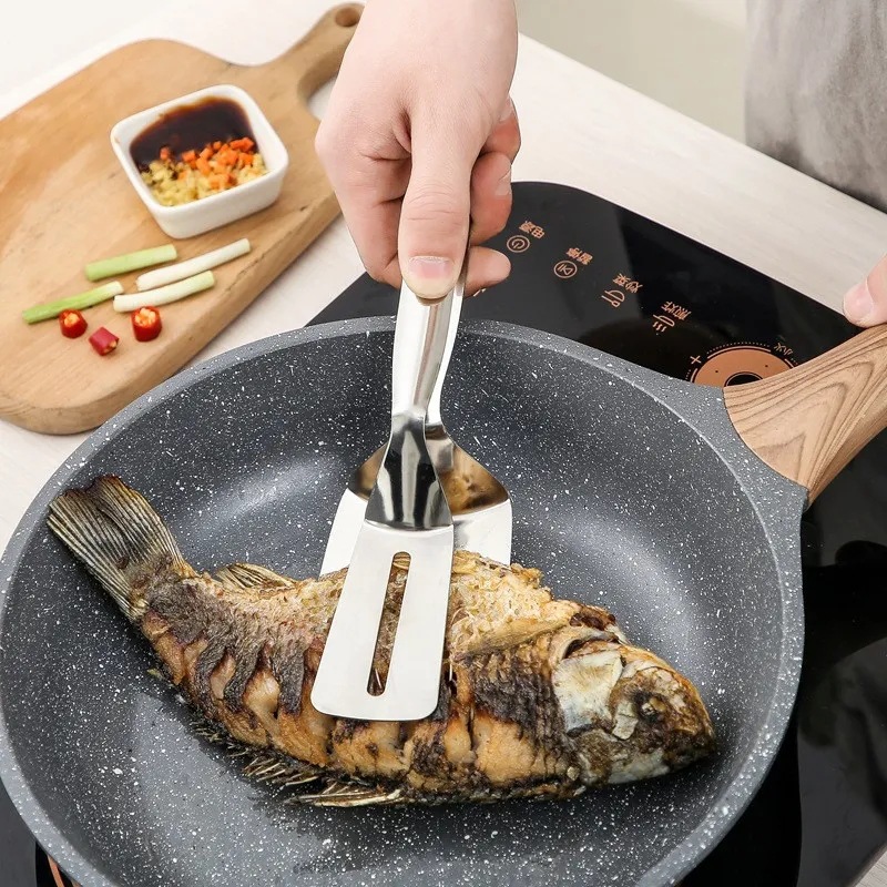 Stainless Steel Flipping and Frying Tongs Stainless Steel Flipping and Frying Tongs