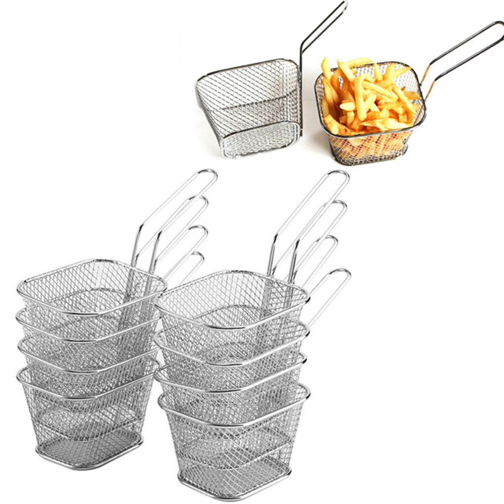 Stainless Steel French Fry Baskets (8 pcs)
