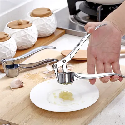 Stainless Steel Garlic Masher Kitchen Vegetable Cooking Ginger Extruder Manual Ginger Grinder Tool Kitchen Accessories