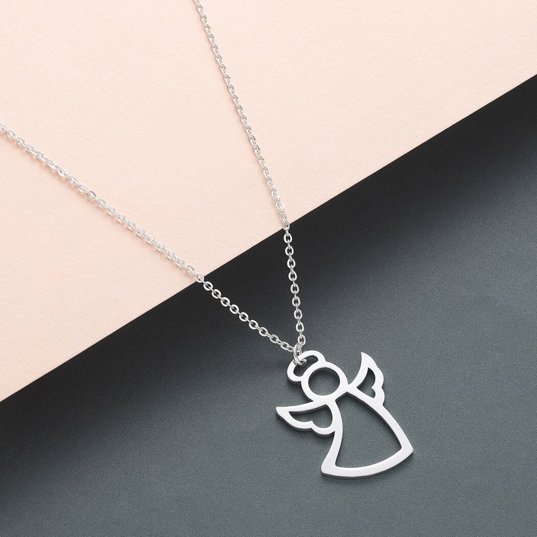 Stainless Steel Girls Angel Necklace