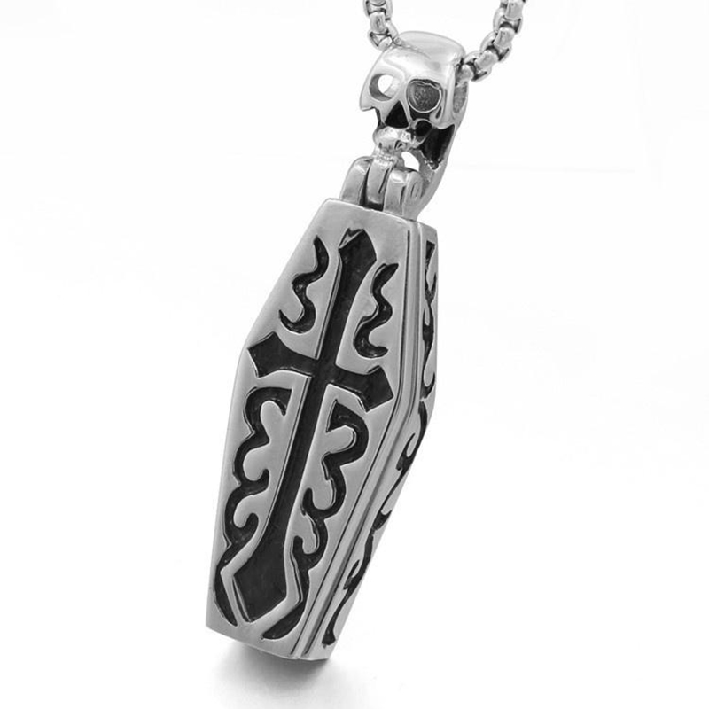 Stainless Steel Gothic Coffin Necklace