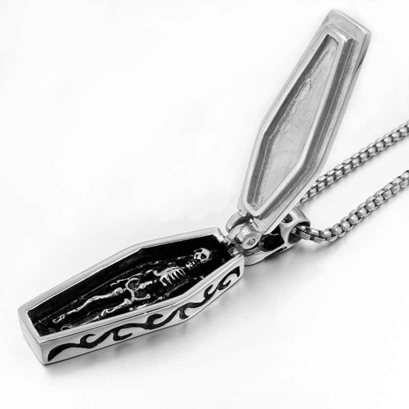 Stainless Steel Gothic Coffin Necklace