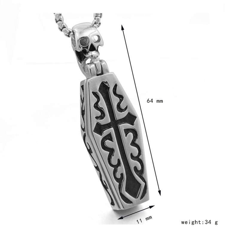 Stainless Steel Gothic Coffin Necklace