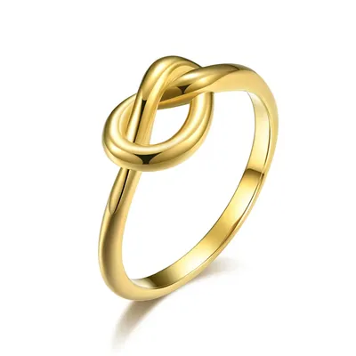 Stainless Steel Heart Knot Ring