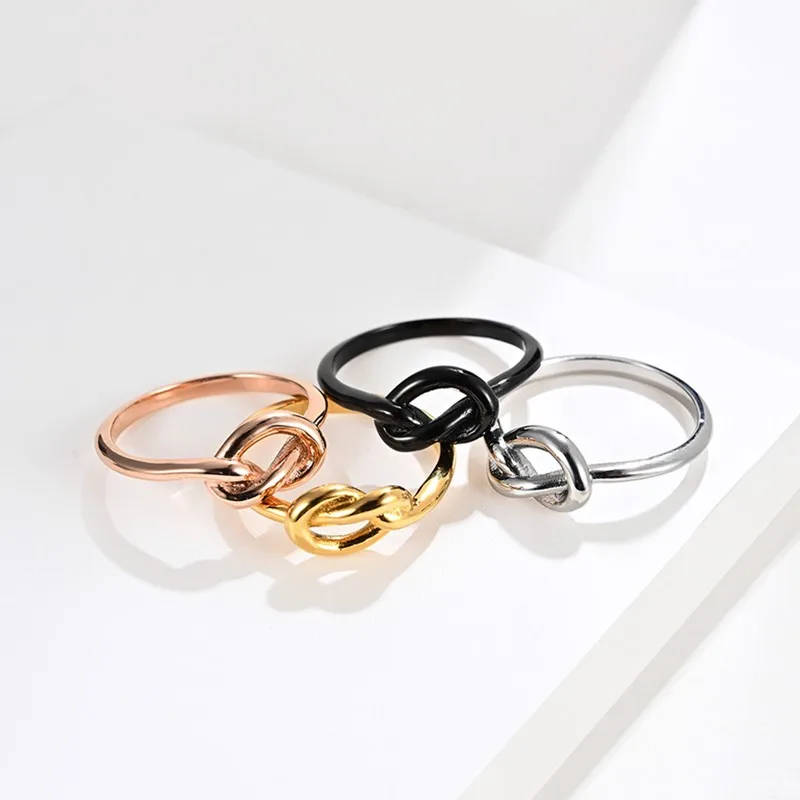 Stainless Steel Heart Knot Ring