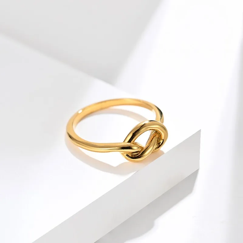 Stainless Steel Heart Knot Ring