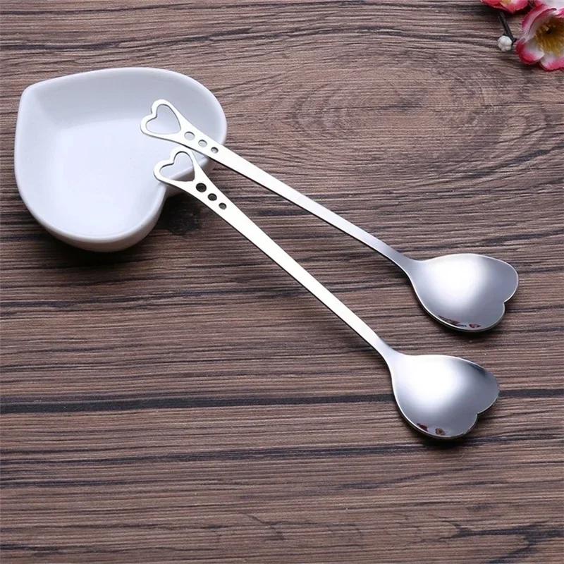 Stainless Steel Heart Shaped Spoons (2Pcs) Stainless Steel Heart Shaped Spoons (2Pcs)