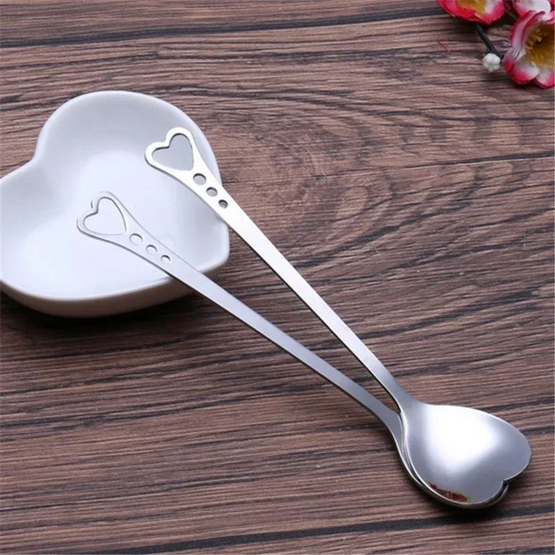 Stainless Steel Heart Shaped Spoons (2Pcs) Stainless Steel Heart Shaped Spoons (2Pcs)