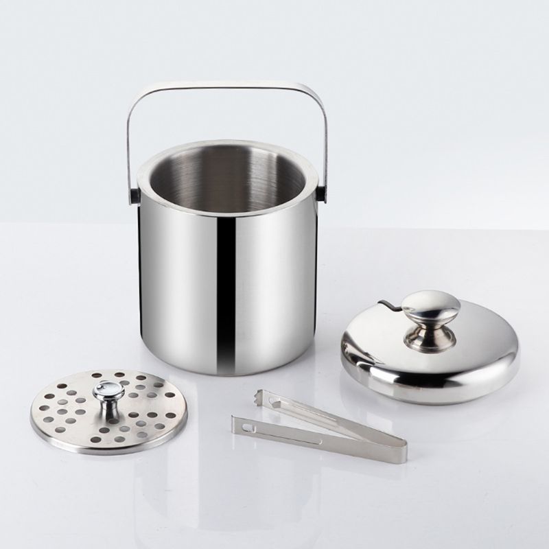 Stainless Steel Ice Bucket with Tongs Stainless Steel Ice Bucket with Tongs
