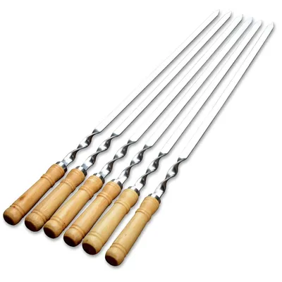 Stainless Steel Kebab Skewers (6pcs) Stainless Steel Kebab Skewers (6pcs)