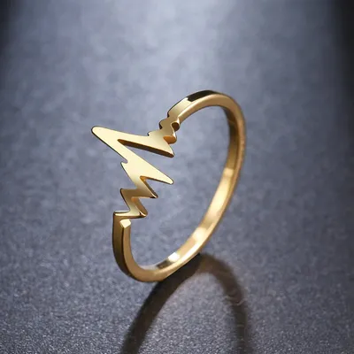 Stainless Steel Ladies Heartbeat Ring Stainless Steel Ladies Heartbeat Ring
