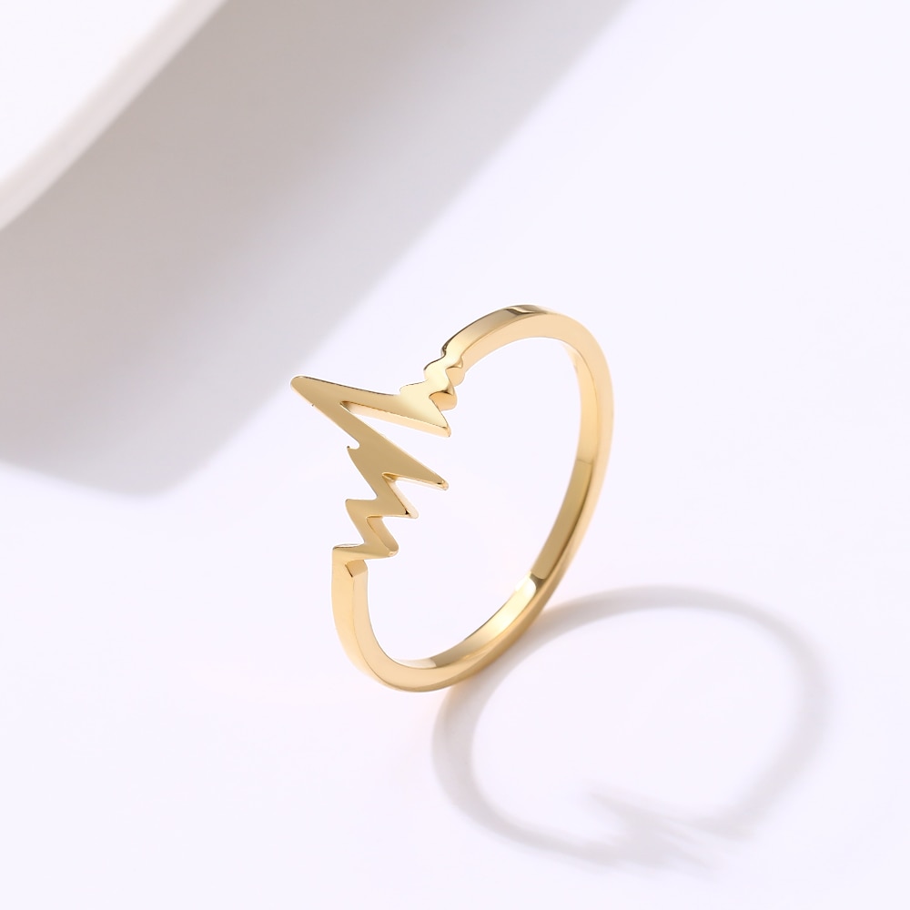 Stainless Steel Ladies Heartbeat Ring Stainless Steel Ladies Heartbeat Ring