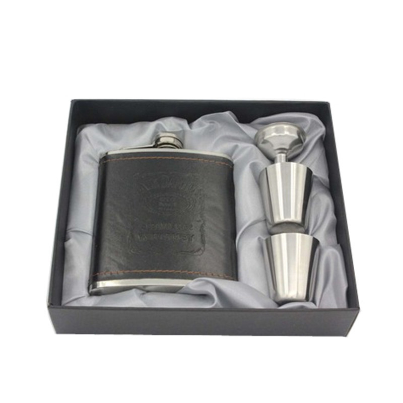 Stainless Steel Leather Hip Flask