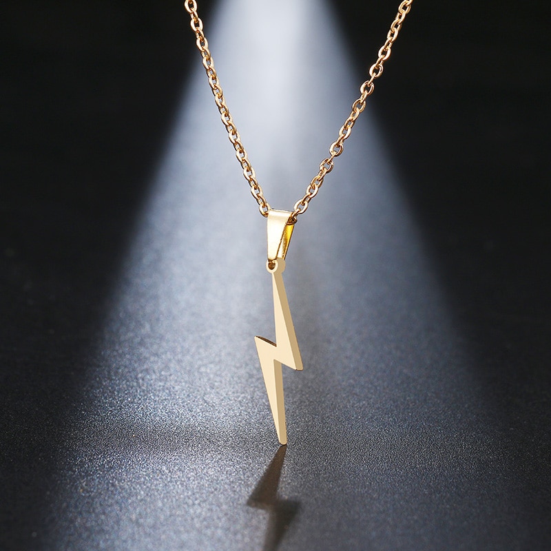 Stainless Steel Lightning Bolt Necklace