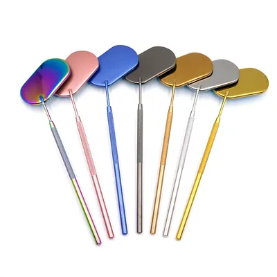 Stainless Steel Long Handle Eyelash Mirror