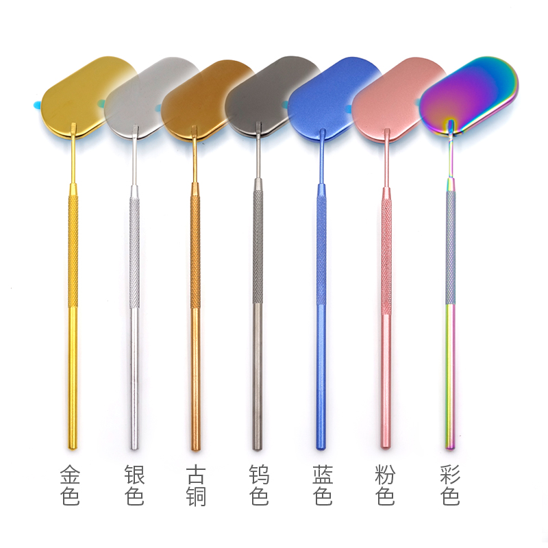 Stainless Steel Long Handle Eyelash Mirror