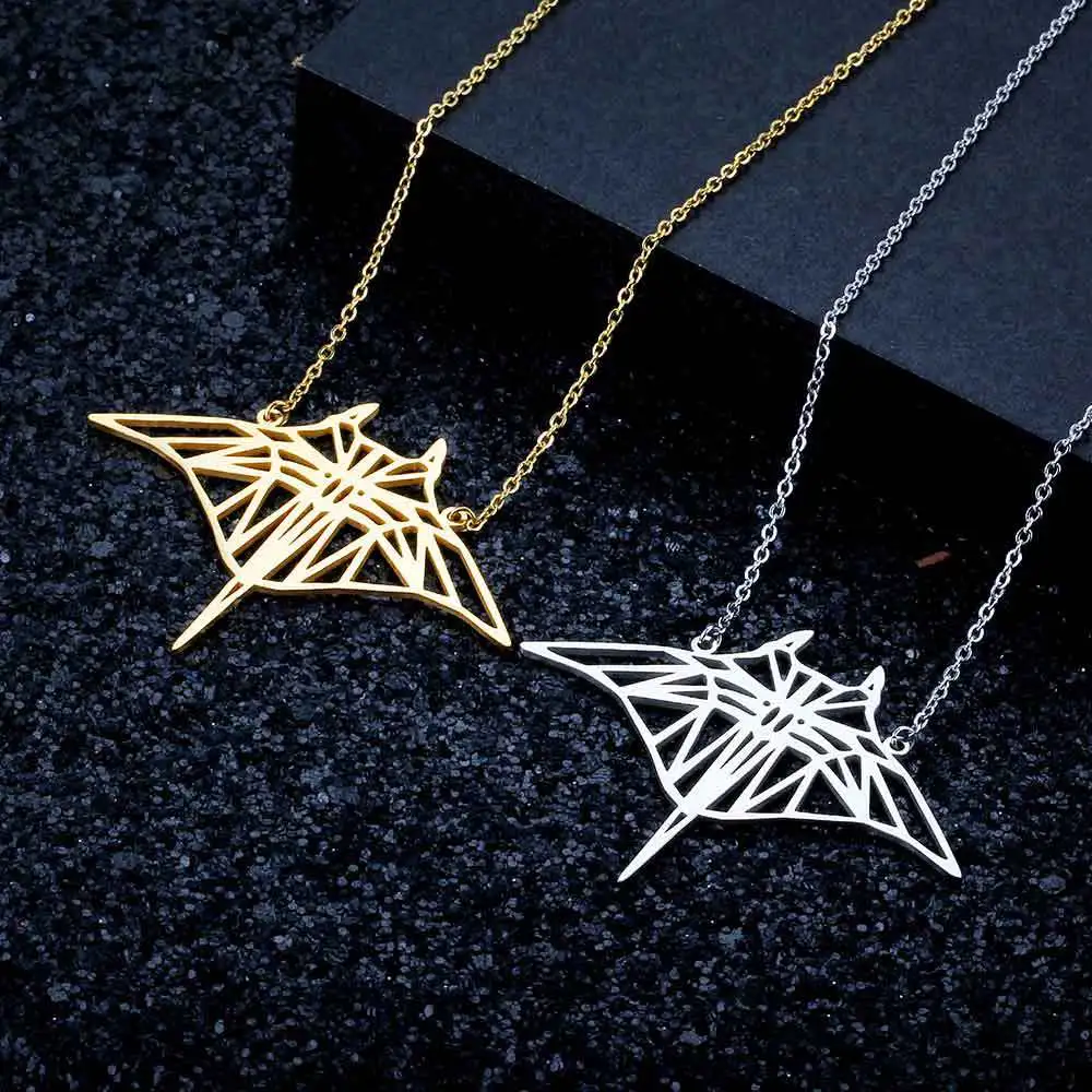 Stainless Steel Manta Ray Necklace