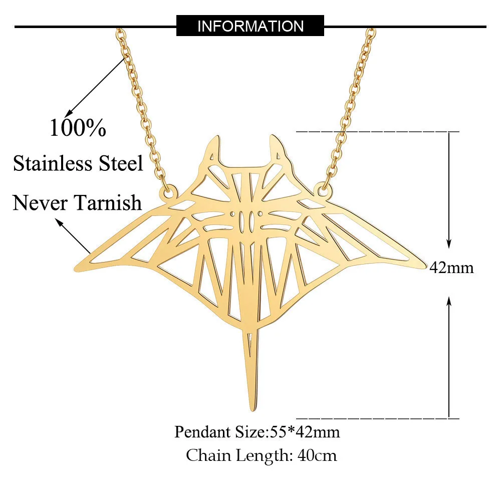 Stainless Steel Manta Ray Necklace Stainless Steel Manta Ray Necklace