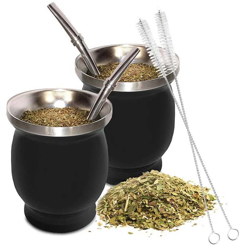 Stainless Steel Mate Tea Cup Tea Cup Set for Argentina Insulated Straw Cup Insulated Simple Gourd