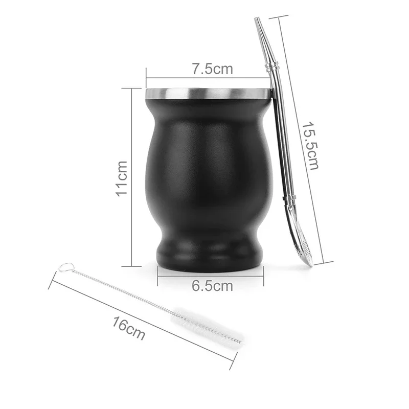 Stainless Steel Mate Tea Cup Tea Cup Set for Argentina Insulated Straw Cup Insulated Simple Gourd