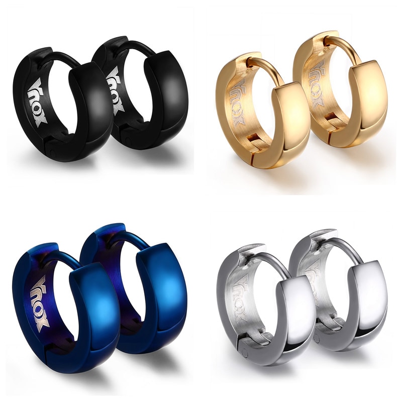 Stainless Steel Mens Hoop Earrings
