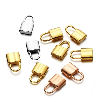Stainless Steel Mini Padlock Pendants (10Pcs)