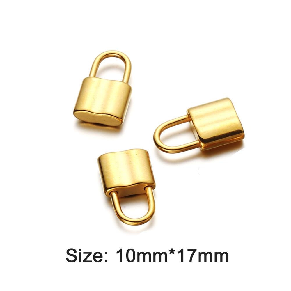 Stainless Steel Mini Padlock Pendants (10Pcs)