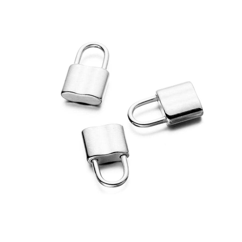 Stainless Steel Mini Padlock Pendants (10Pcs)