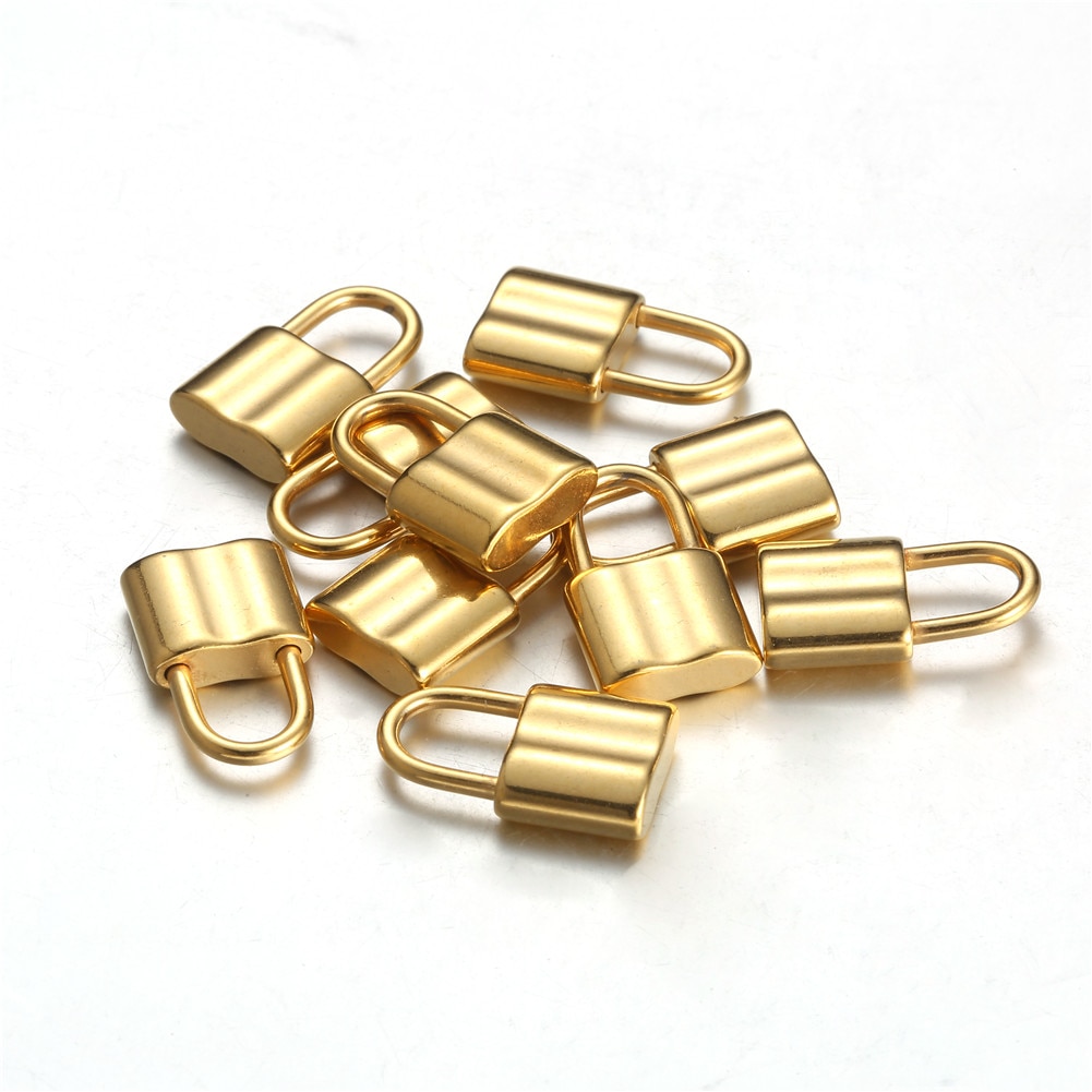 Stainless Steel Mini Padlock Pendants (10Pcs)