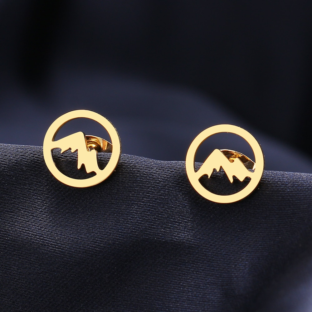 Stainless Steel Mountain Earrings